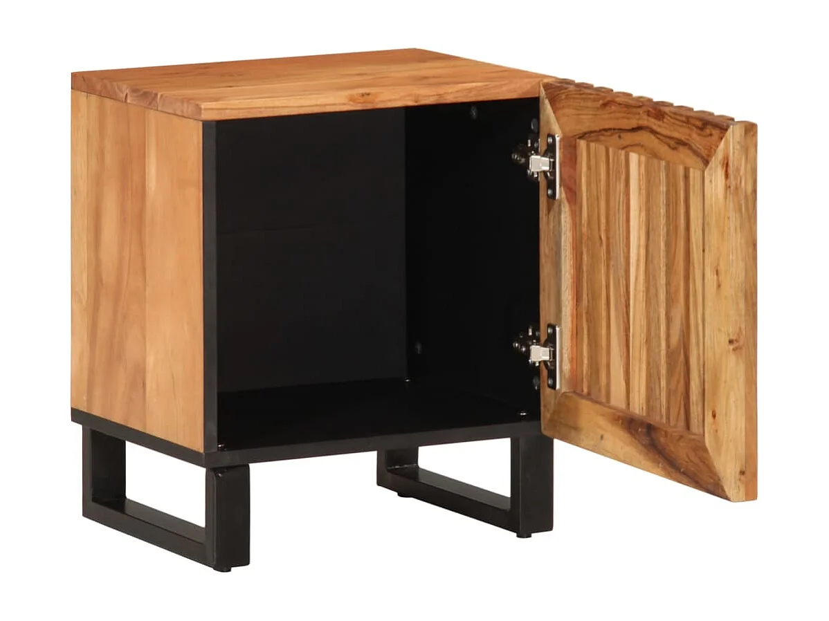 Mesitas de noche 2 unidades madera maciza de acacia 40x33x46 cm