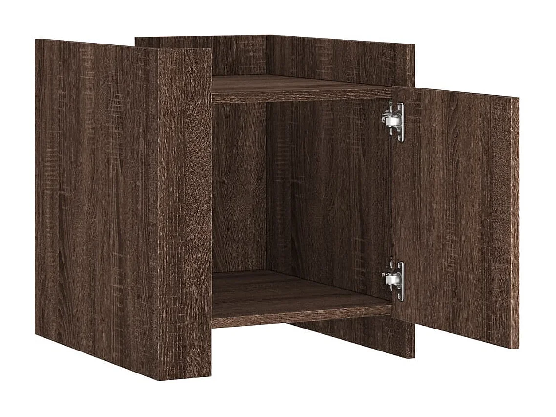 Mesita de noche madera de ingeniería roble marrón 45x50x50 cm