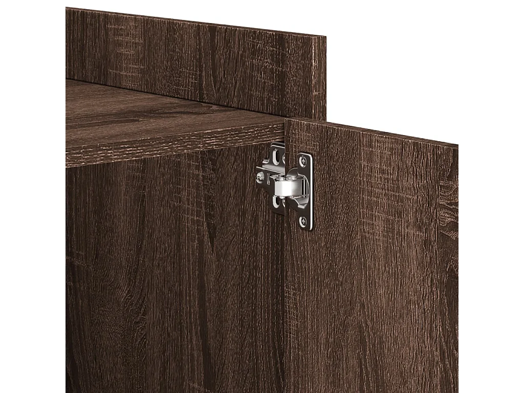 Mesita de noche madera de ingeniería roble marrón 45x50x50 cm