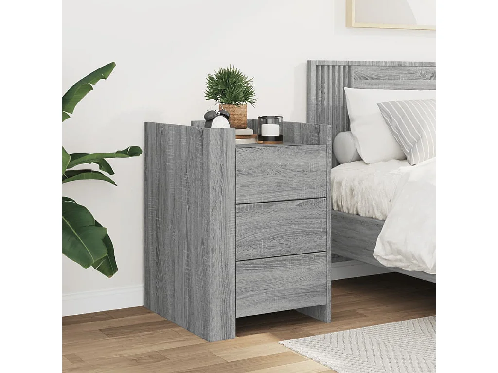 Table de chevet sonoma gris 45x50x65 cm bois d'ingénierie