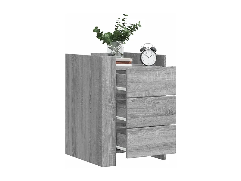 Table de chevet sonoma gris 45x50x65 cm bois d'ingénierie