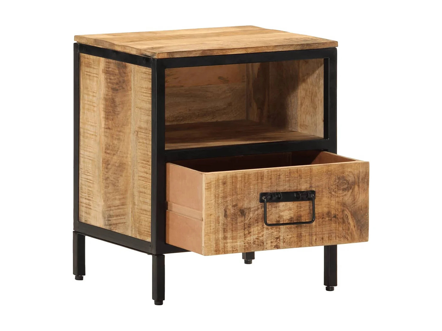 Mesita de noche madera maciza de mango 40x35x50 cm