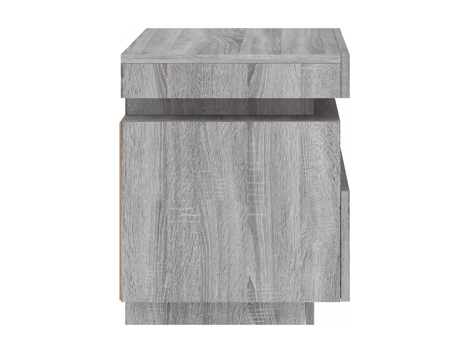 Tables de chevet avec lumières LED 2 pièces sonoma gris