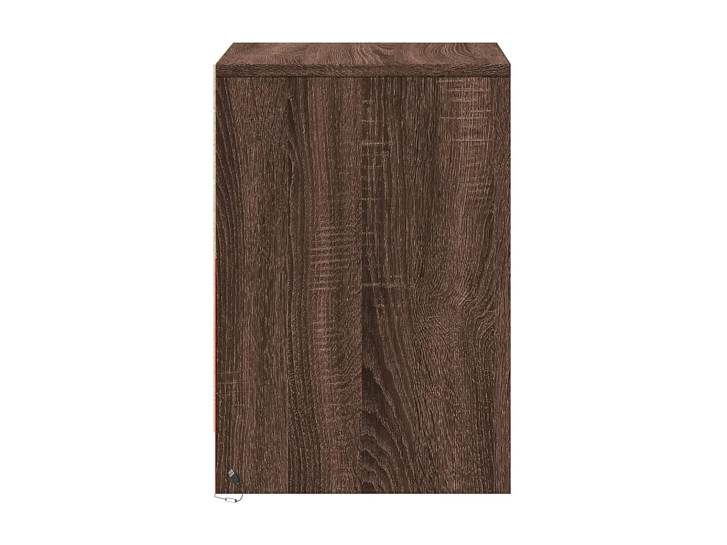 Table de chevet et lumières LED chêne marron bois ingénierie