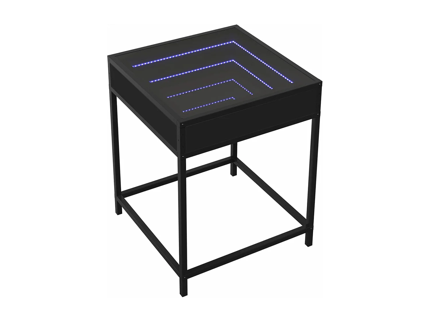 Table de chevet avec LED infini noir 40x40x51 cm