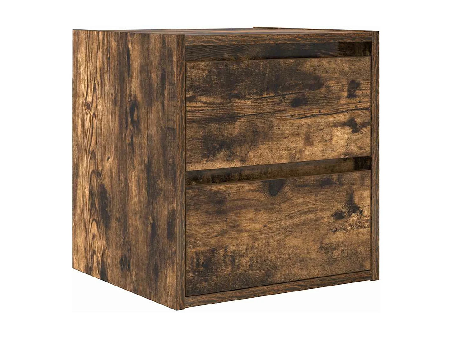 Table de chevet murale chêne fumé 38x34x40 cm