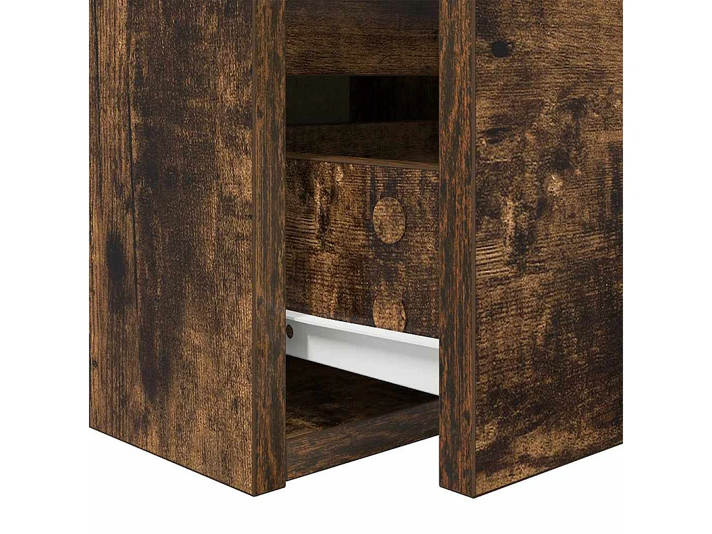 Table de chevet murale chêne fumé 38x34x40 cm