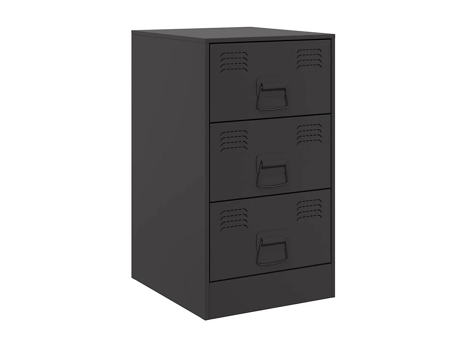 Table de chevet noir 34,5x39x62 cm acier