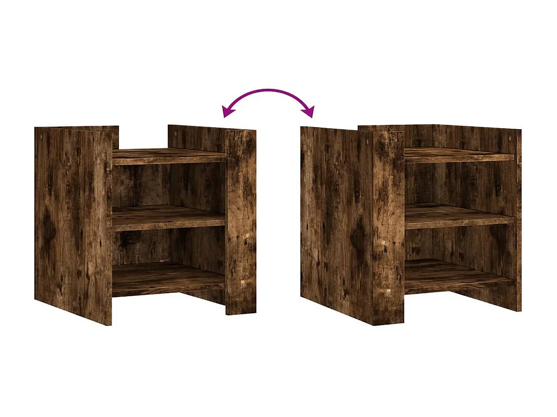Mesa cabeceira 45x50x50 cm derivados de madeira carvalho fumado