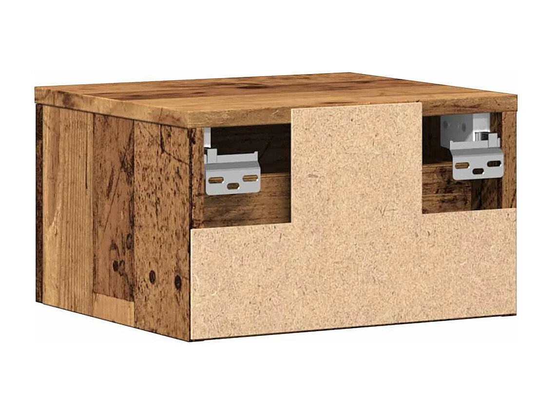 Tables de chevet murales 2 pièces vieux bois 34x30x20 cm