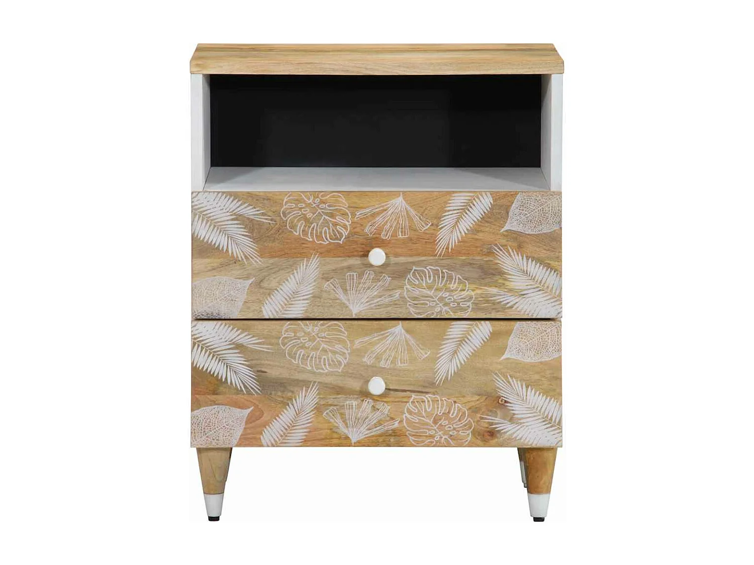 Table de chevet 50x33x60 cm bois de manguier massif