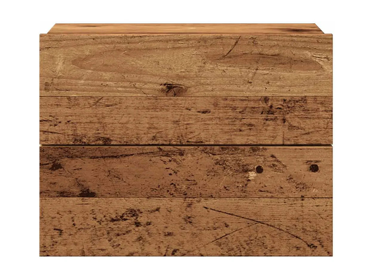 Tables de chevet murales 2 pièces vieux bois 40x32x30 cm