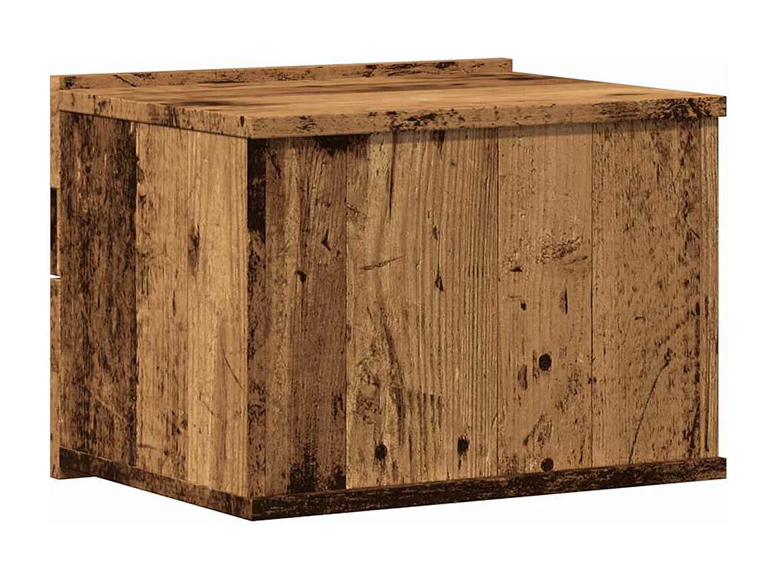 Tables de chevet murales 2 pièces vieux bois 40x32x30 cm