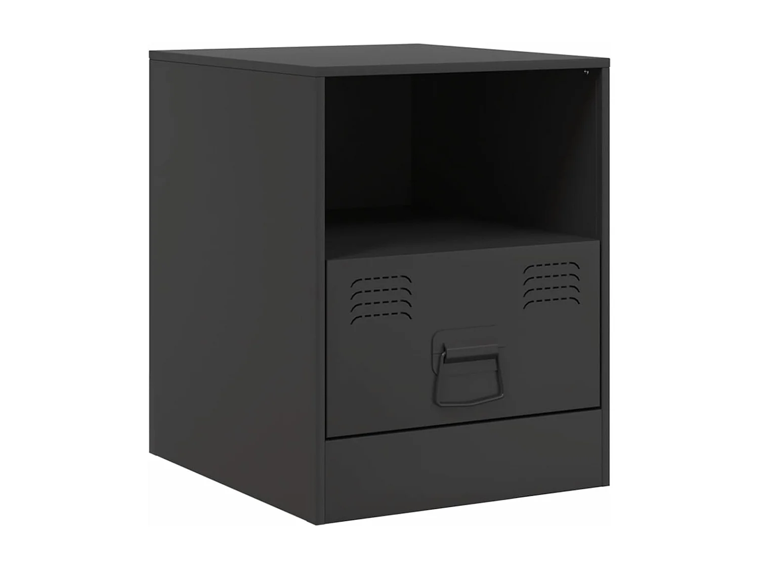 Table de chevet noir 34,5x39x44 cm acier