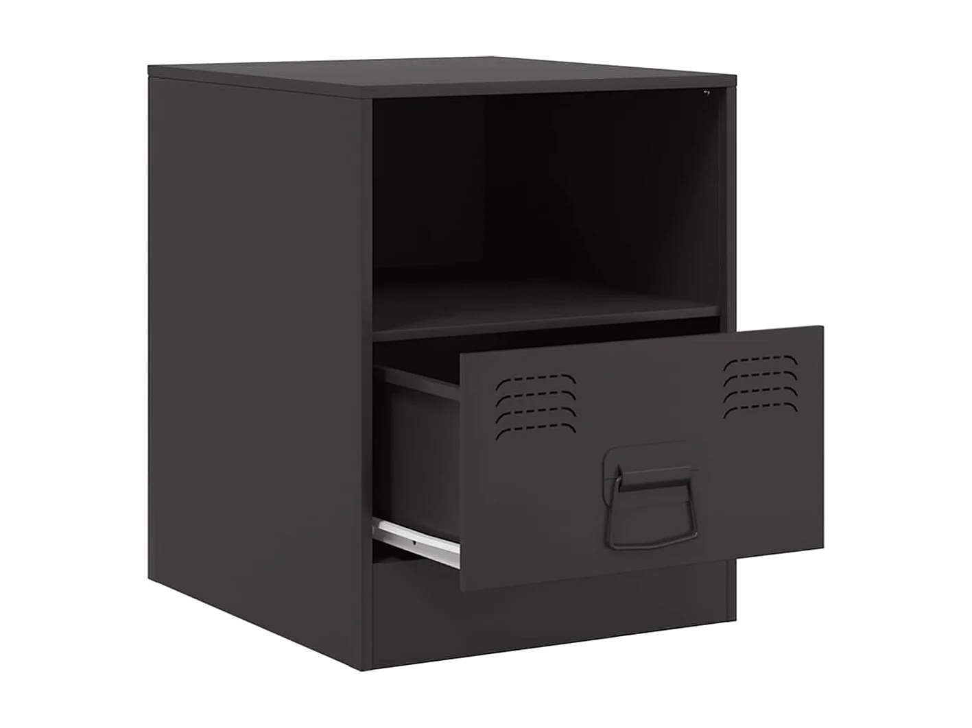 Table de chevet noir 34,5x39x44 cm acier