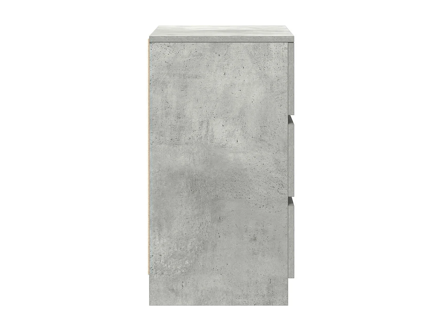 Tables de chevet avec 3 tiroirs 2 pièces gris béton 39x35x65 cm