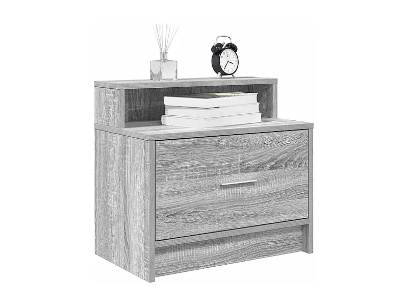 Tables de chevet avec tiroir 2 pièces sonoma gris 51x31x47 cm