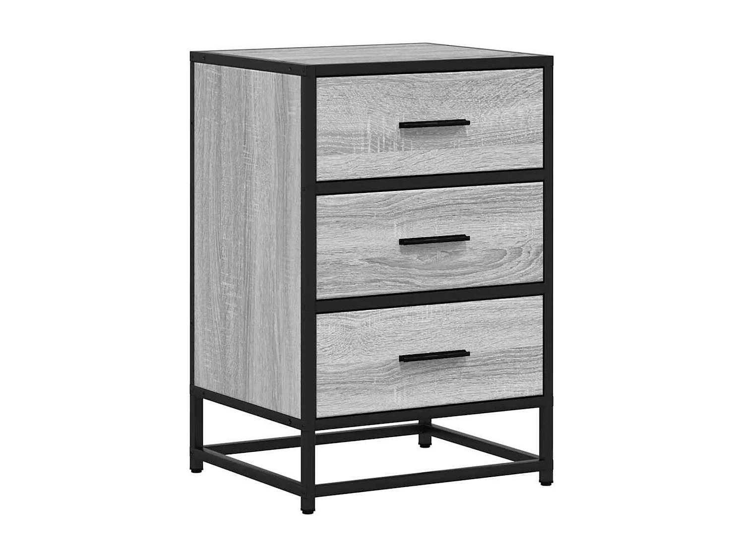 Table de chevet sonoma gris 40x34,5x60 cm bois ingénierie métal