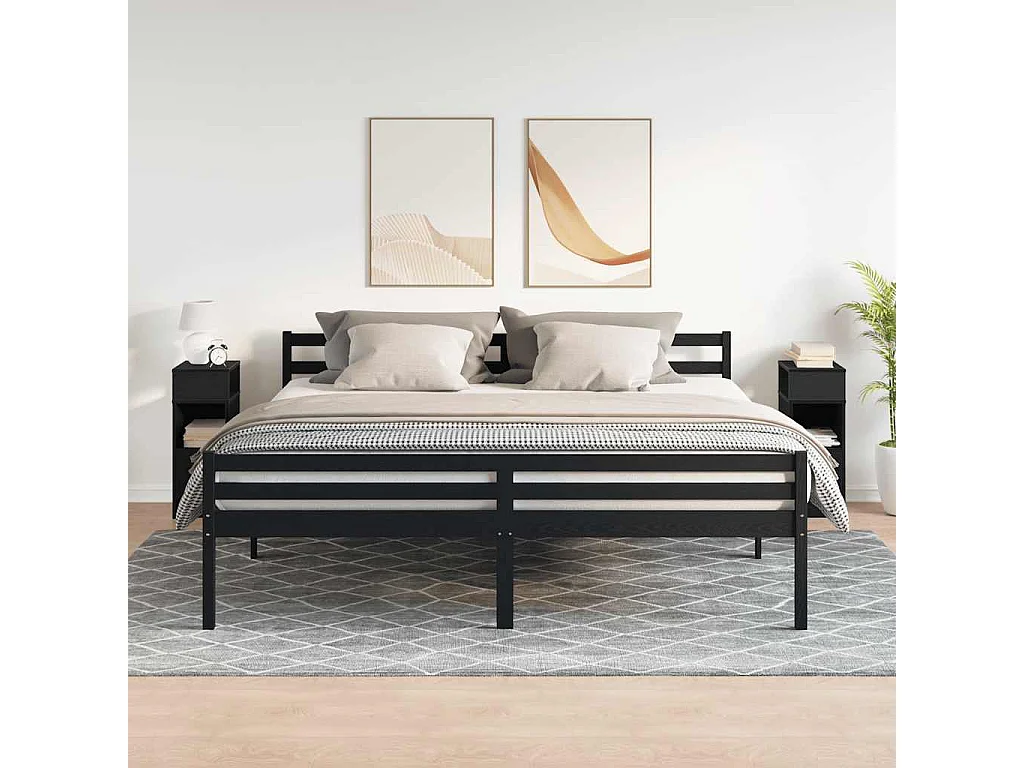 Mesillas de noche 2 unidades con cajón negro 25x31x66 cm