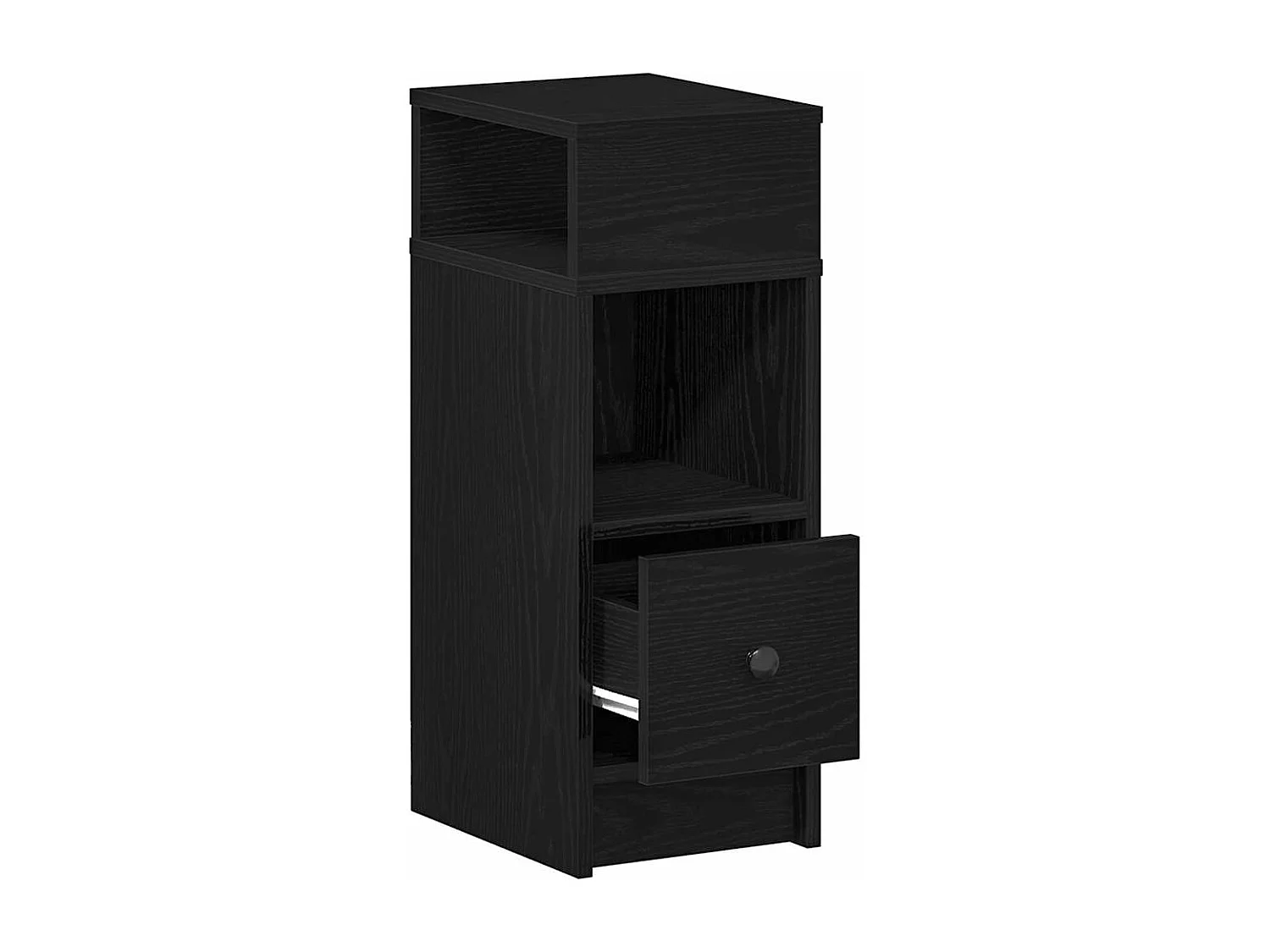 Mesillas de noche 2 unidades con cajón negro 25x31x66 cm