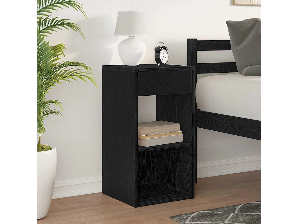 Mesa de cabeceira com gaveta 35x34x66,5 cm carvalho castanho