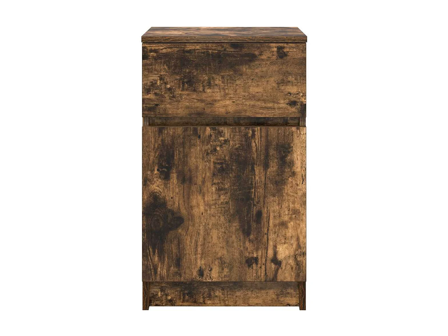 Nachtkastje 39x35x65 cm bewerkt hout gerookt eikenkleurig