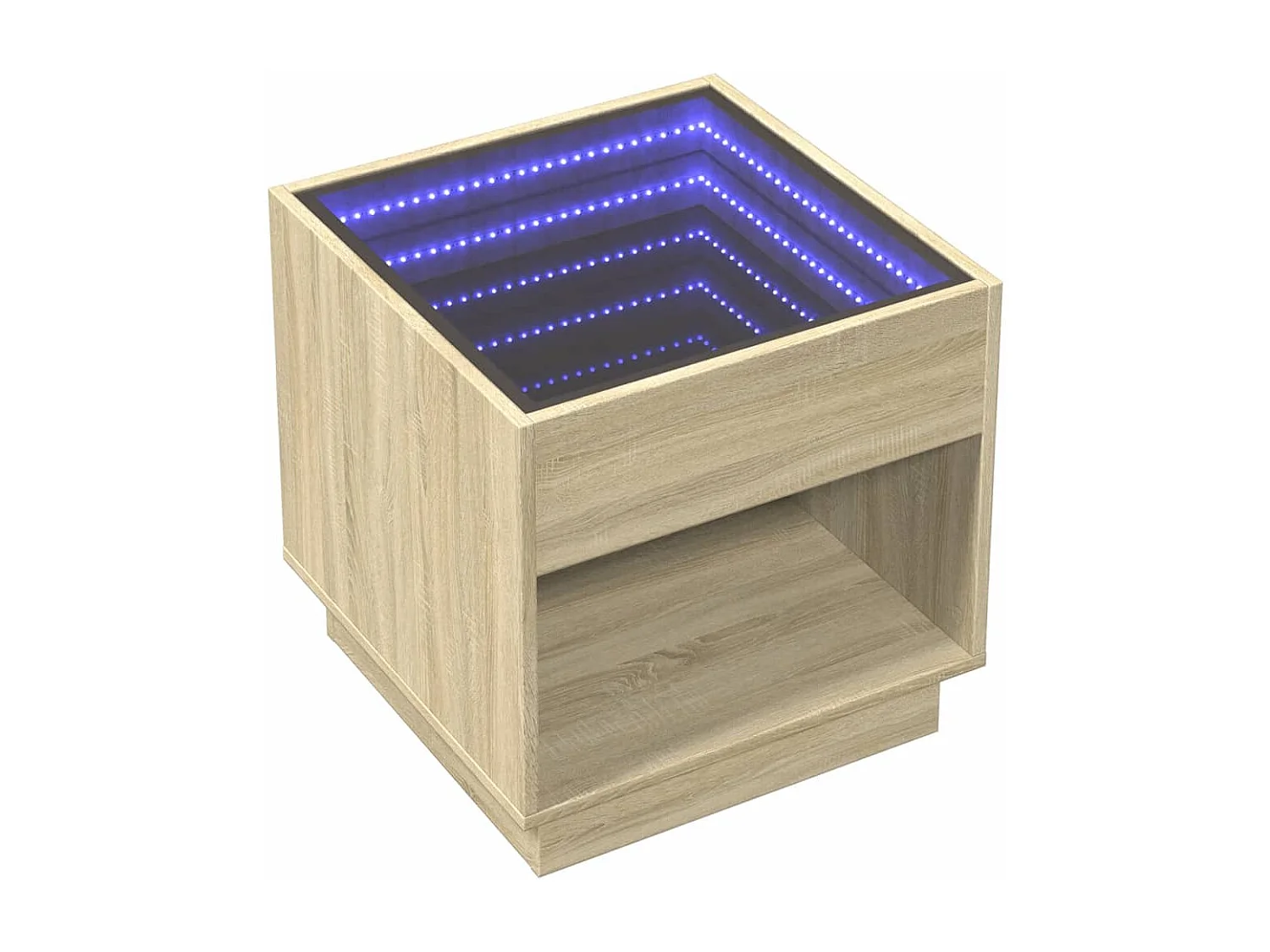 Mesita de noche con Infinity LED roble Sonoma 50x50x50 cm