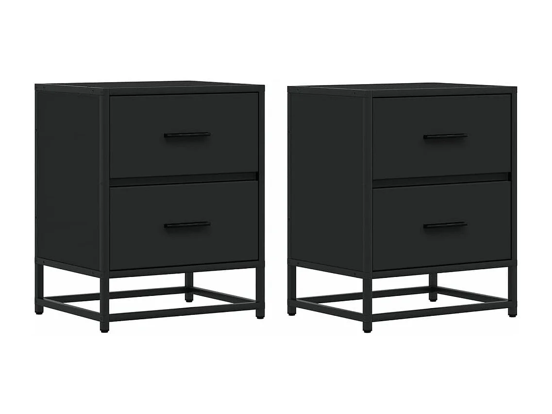 Nachtkastjes 2 st 40x31x50 cm bewerkt hout zwart