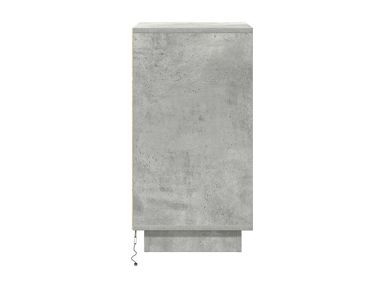 Table de chevet avec lumières LED gris béton 38x34x65 cm