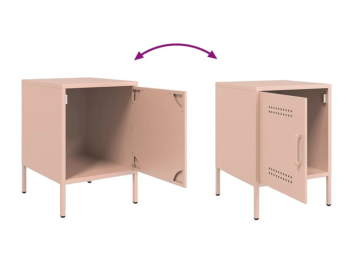 Mesa de cabeceira 36x39x50,5 cm aço rosa