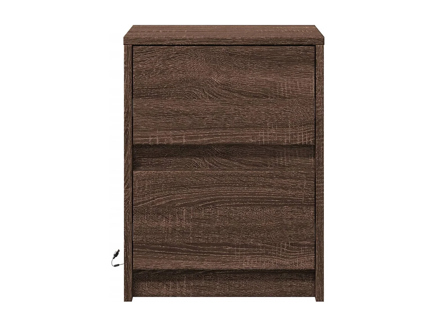 Tables de chevet et lumières LED 2 pièces chêne marron