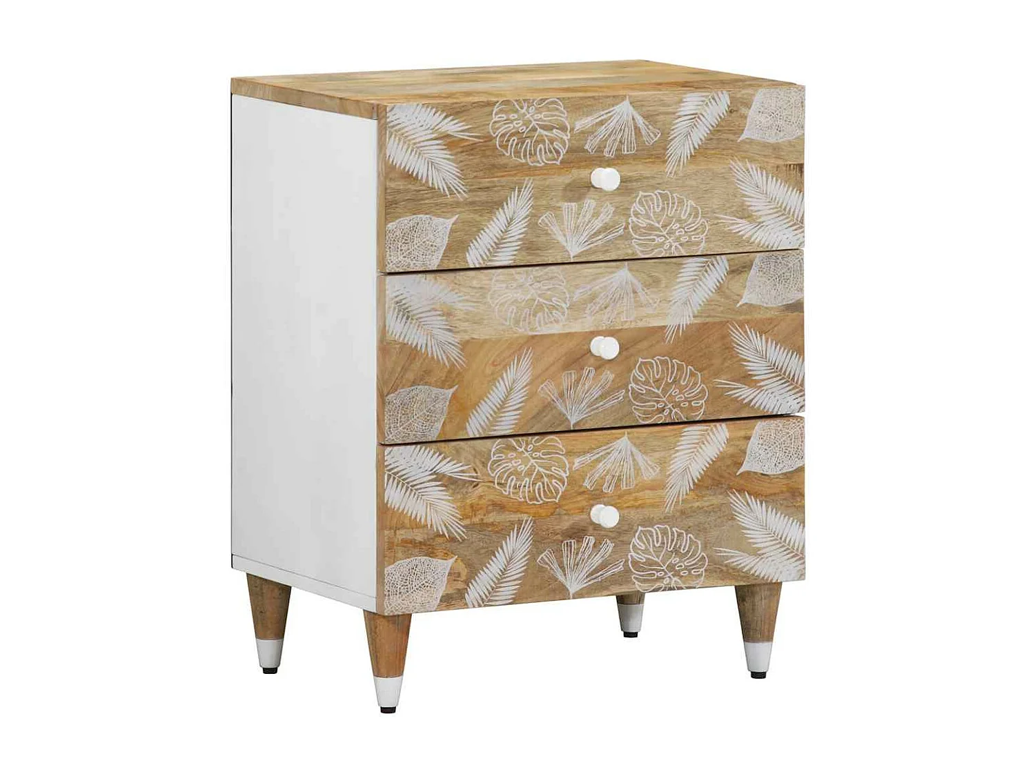 Mesa de cabeceira 50x33x60 cm madeira de mangueira maciça