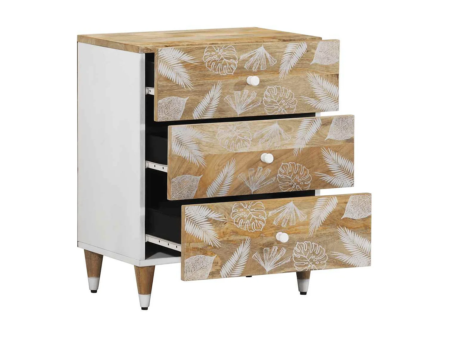 Mesa de cabeceira 50x33x60 cm madeira de mangueira maciça