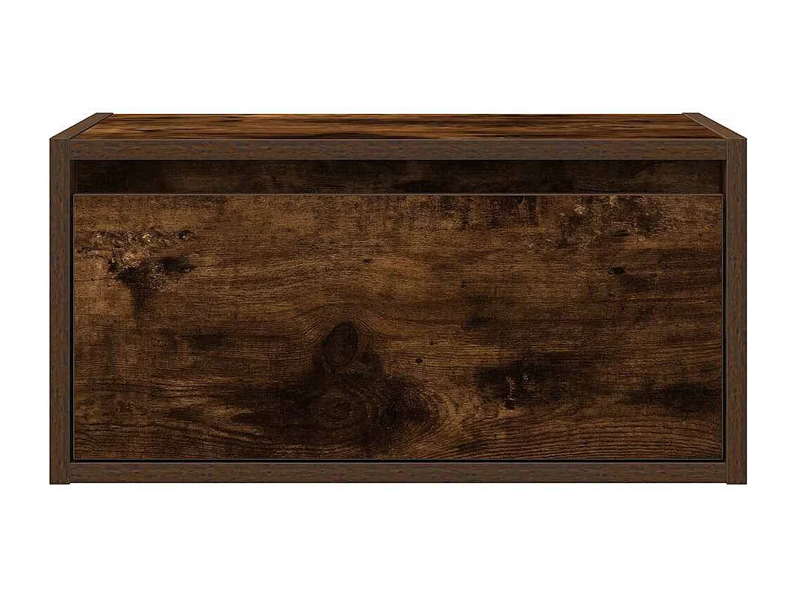 Tables de chevet murales avec lumières LED 2 pièces chêne fumé