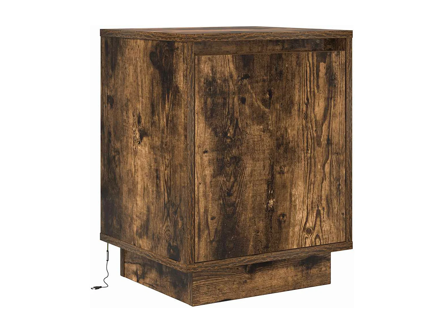 Tables de chevet avec lumières LED 2 pièces chêne fumé 38x34x50 cm