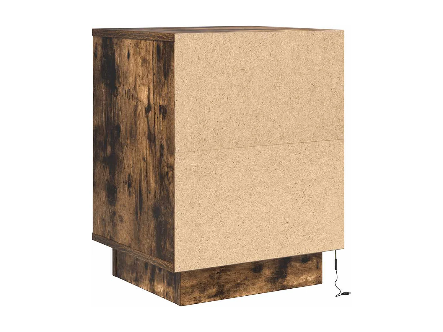 Tables de chevet avec lumières LED 2 pièces chêne fumé 38x34x50 cm