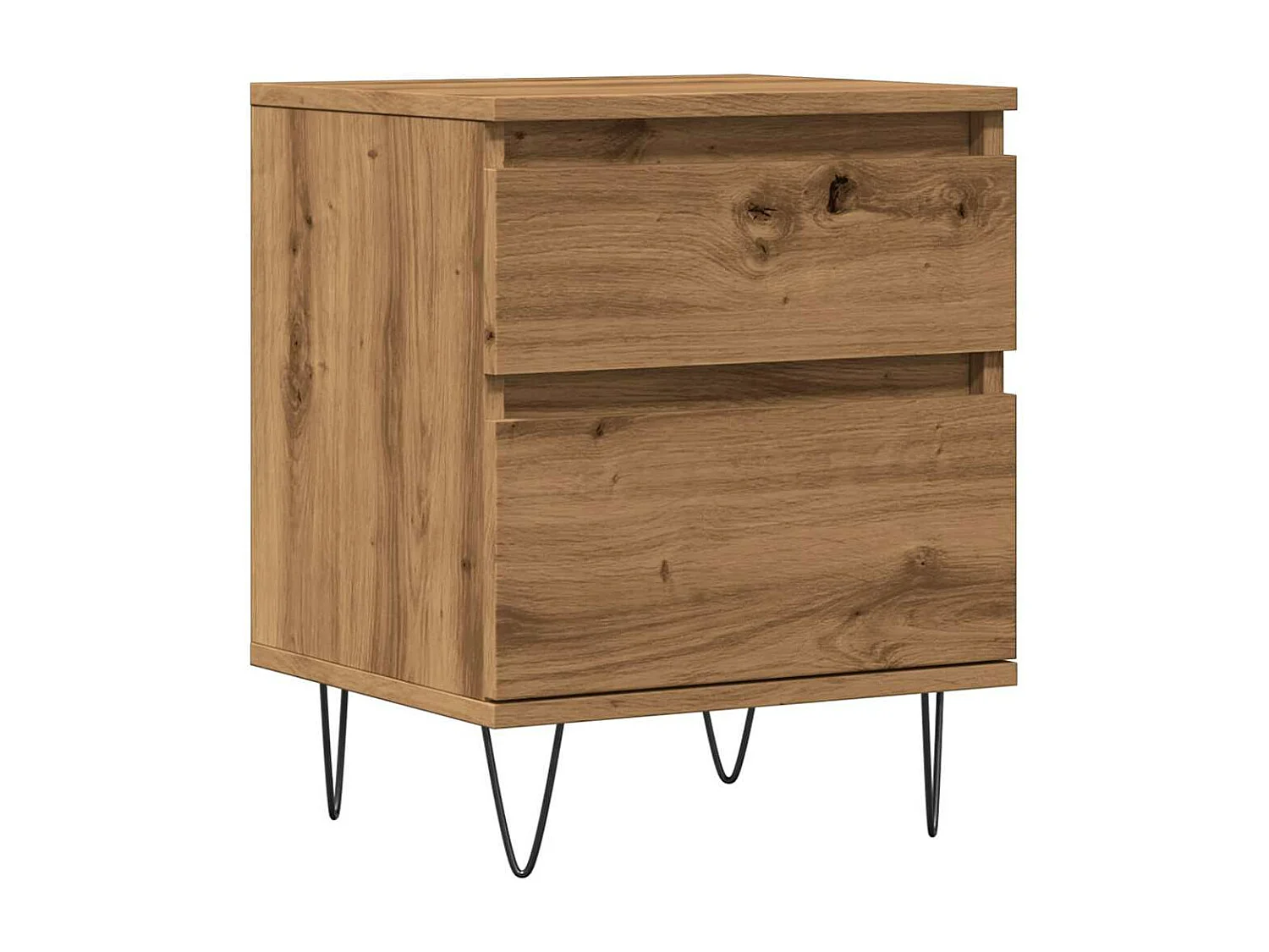 Table de chevet chêne artisanal 40x35x50 cm bois d’ingénierie