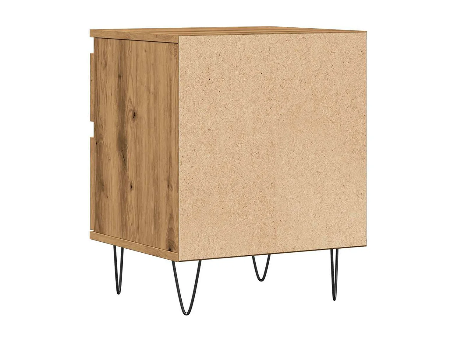 Table de chevet chêne artisanal 40x35x50 cm bois d’ingénierie