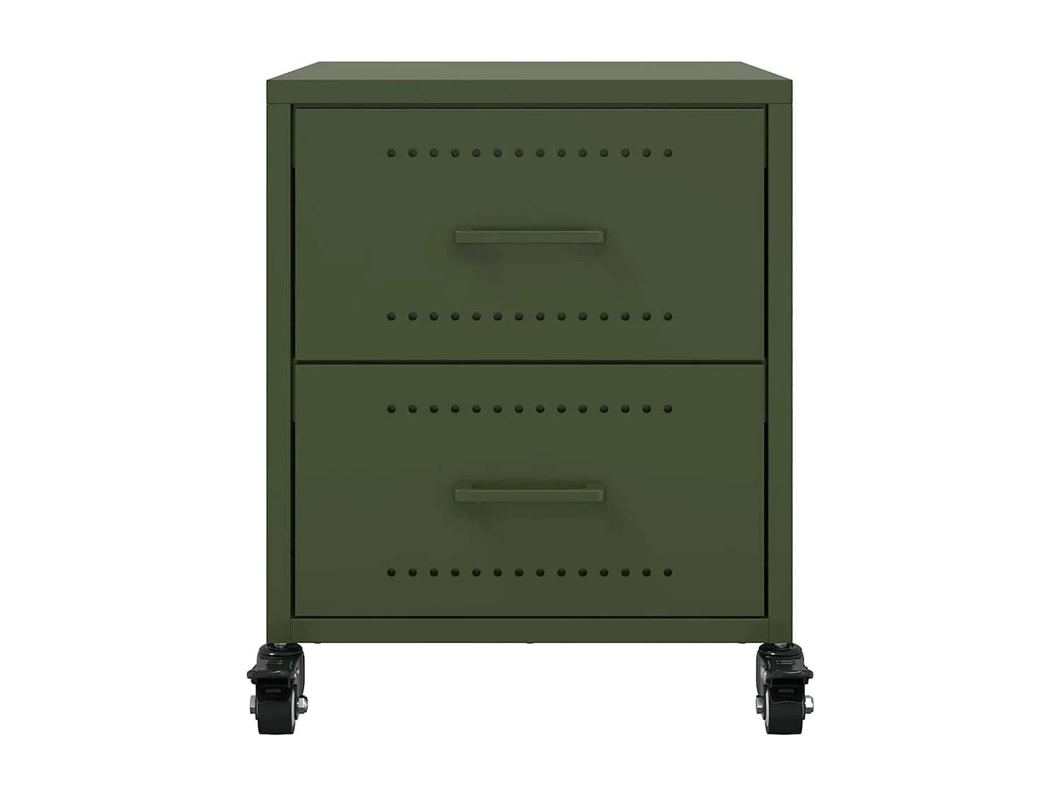 Nachtkastje 36x39x43,5 cm staal olijfgroen