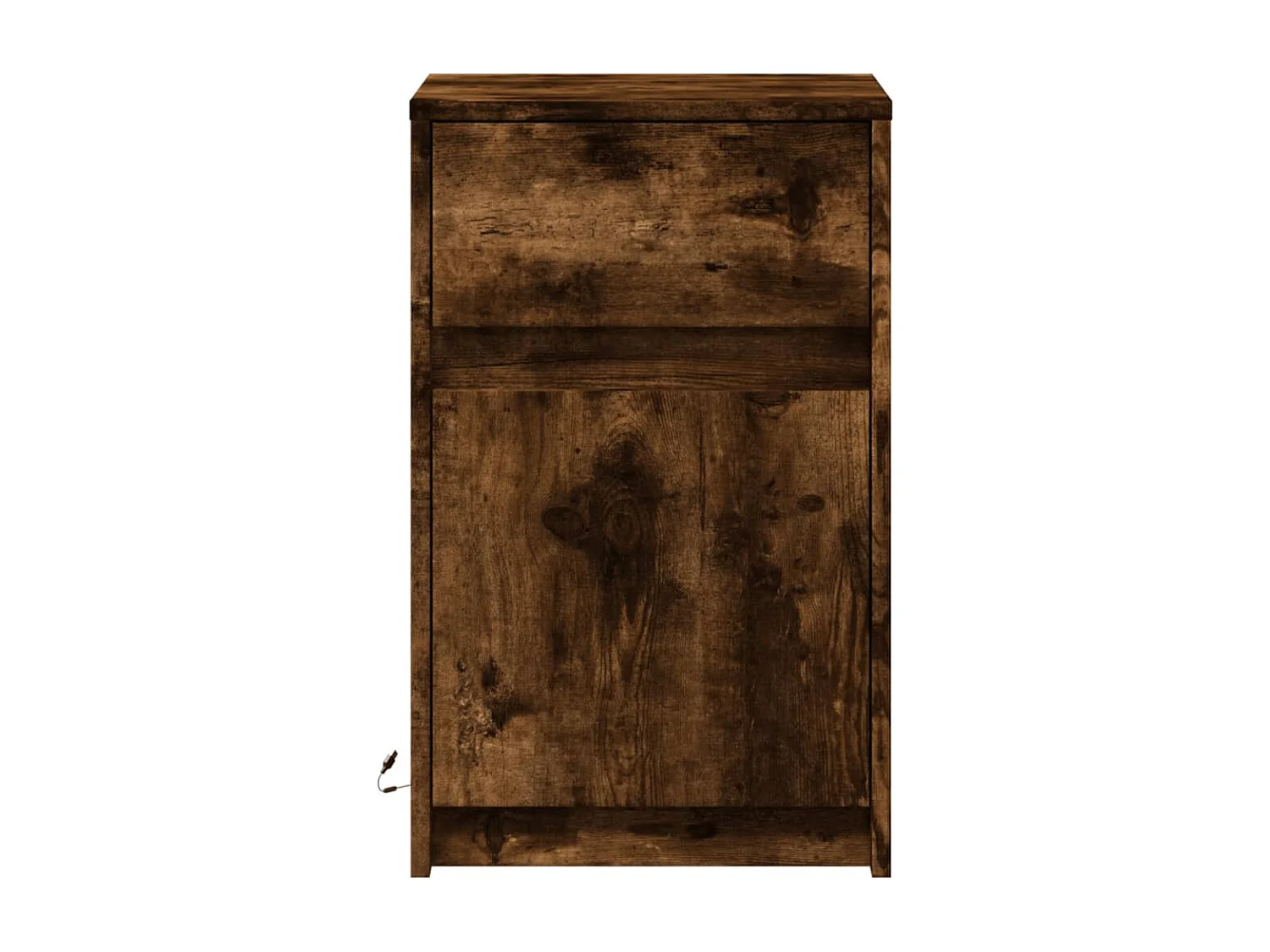 Tables de chevet et lumières LED 2 pièces chêne fumé