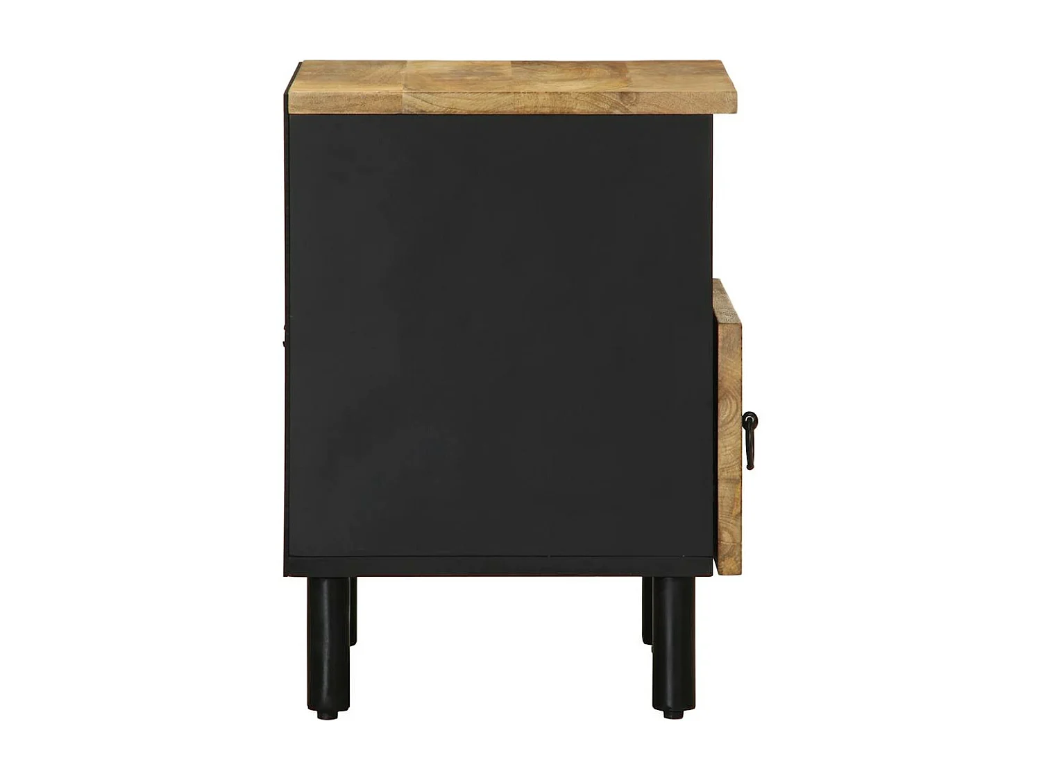 Mesa cabeceira 40x33x46cm madeira mangueira áspera maciça preto