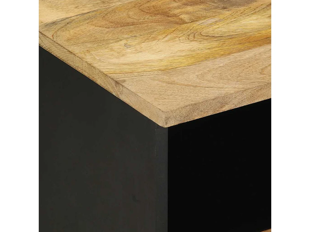 Mesa cabeceira 40x33x46cm madeira mangueira áspera maciça preto