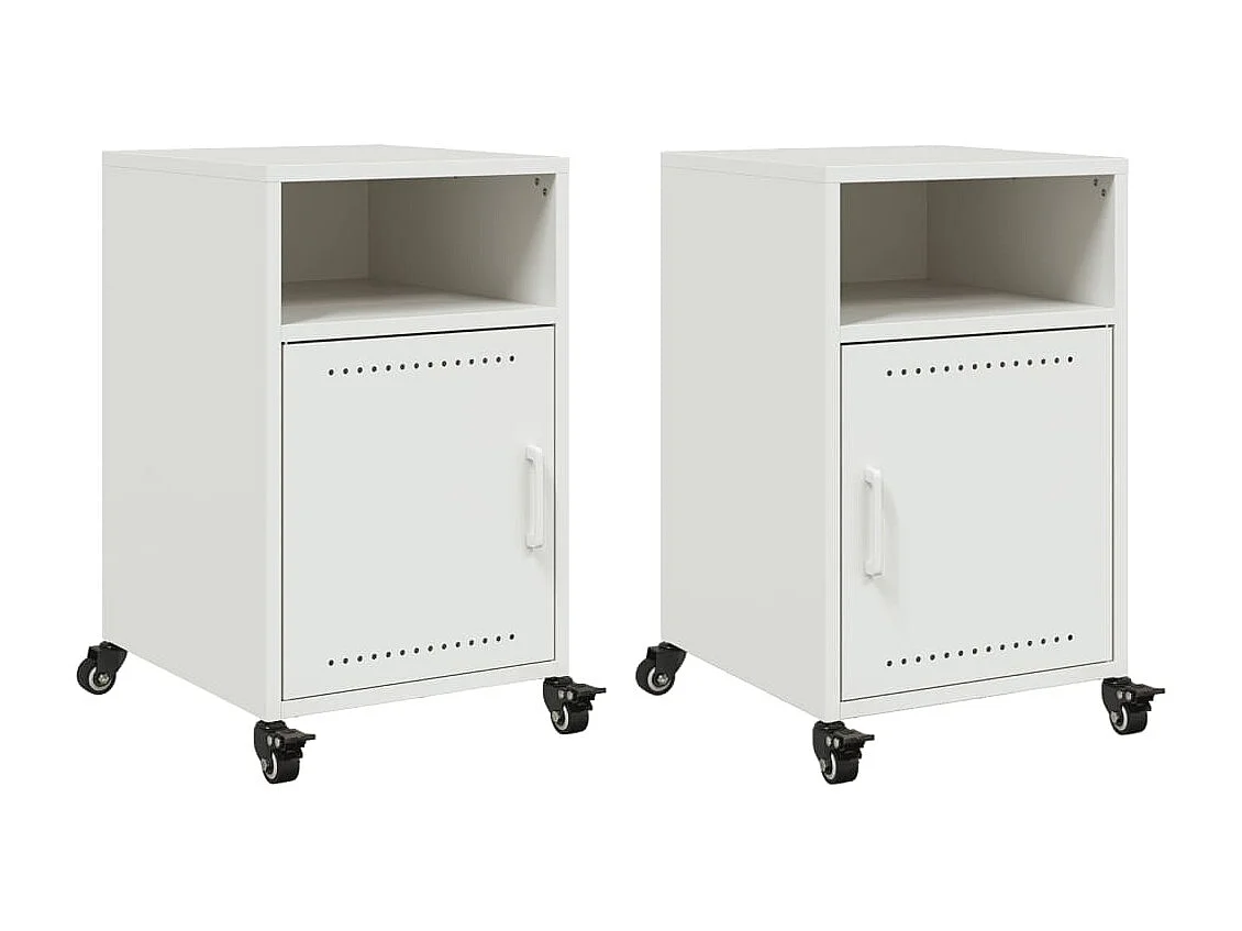 Nachtkastjes 2 st 36x39x59 cm staal wit