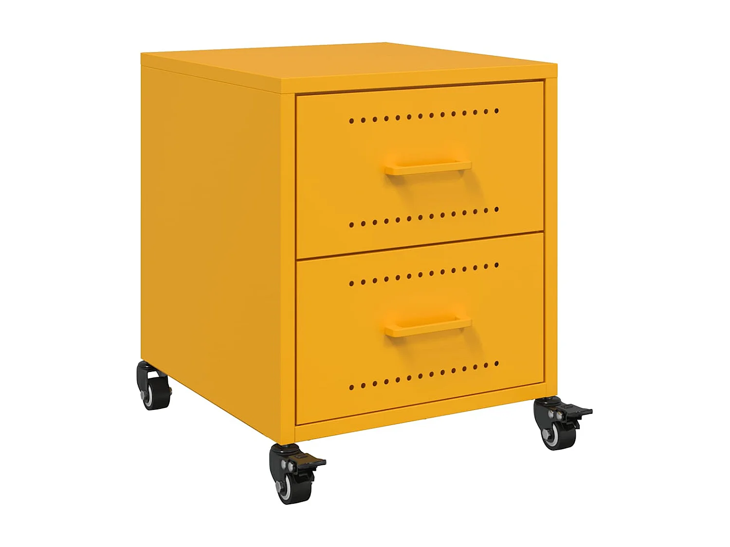 Table de chevet jaune moutarde 36x39x43,5 cm acier