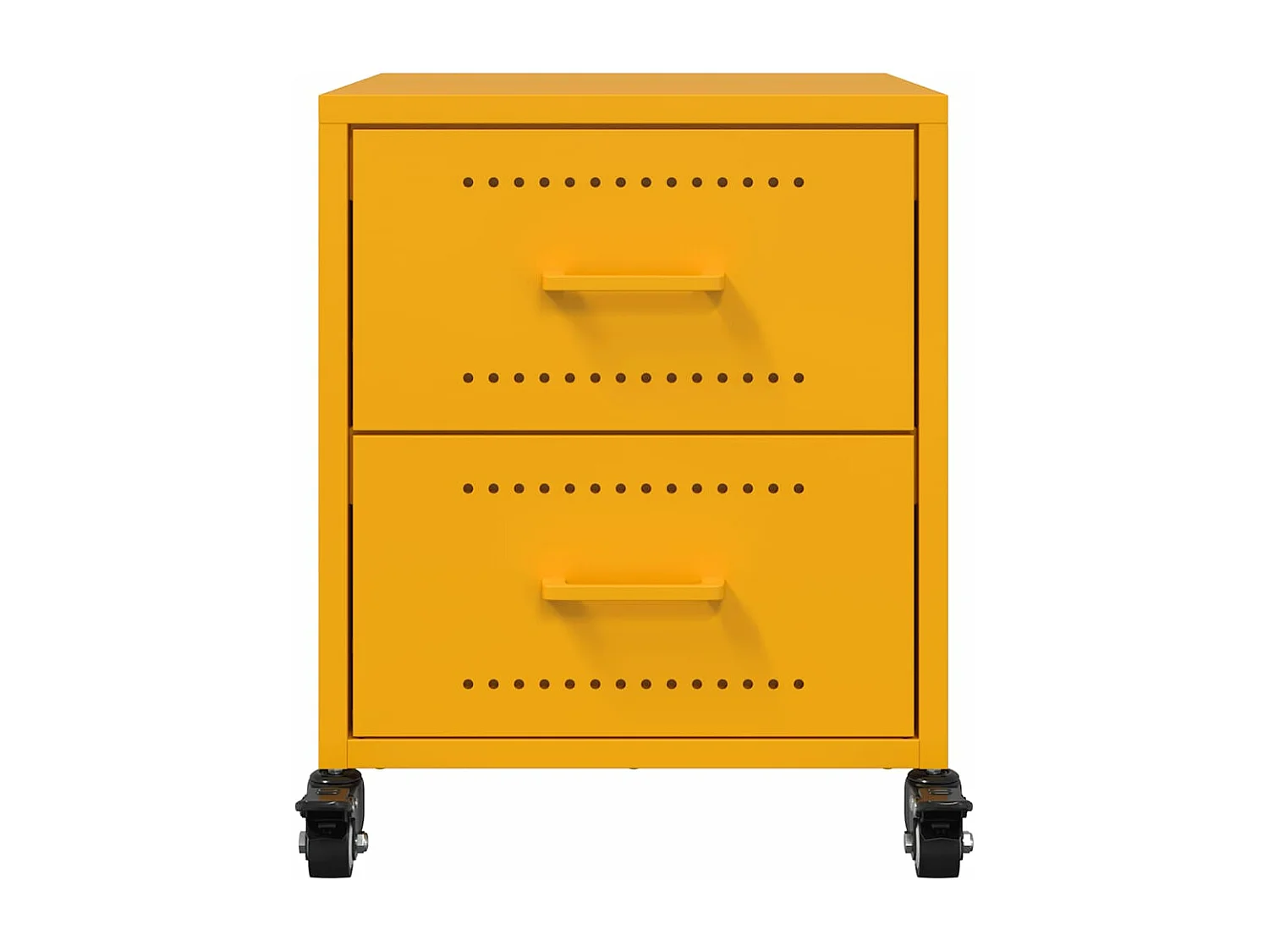 Table de chevet jaune moutarde 36x39x43,5 cm acier