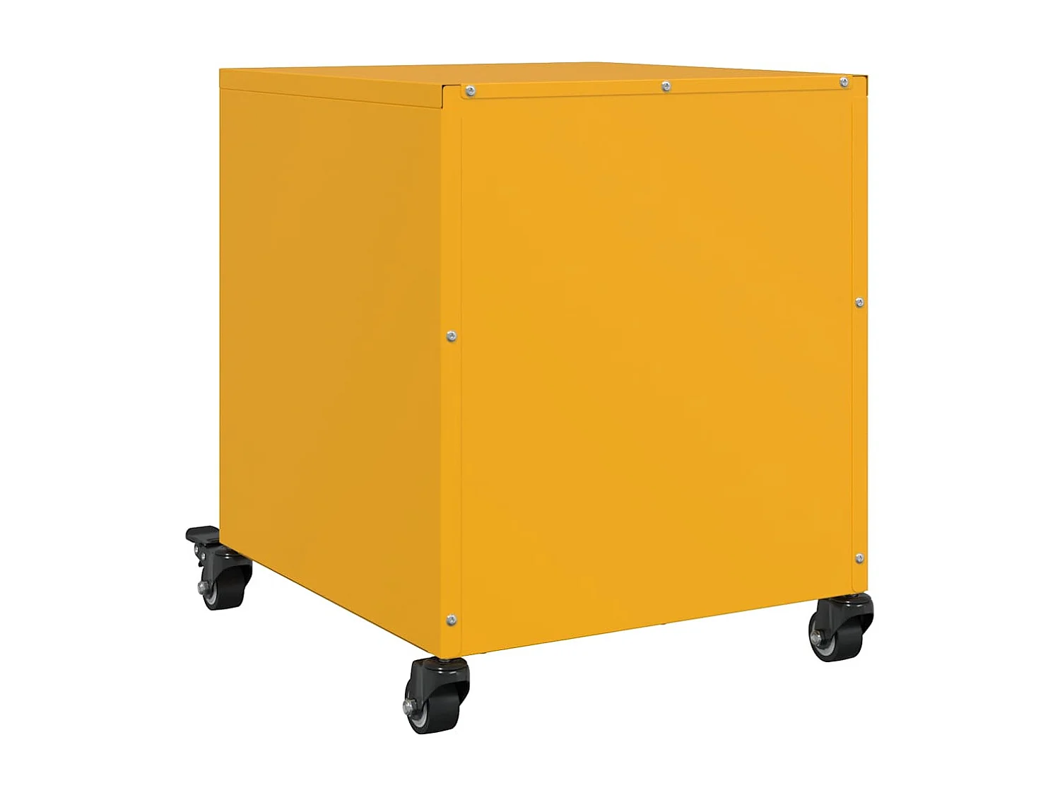 Table de chevet jaune moutarde 36x39x43,5 cm acier