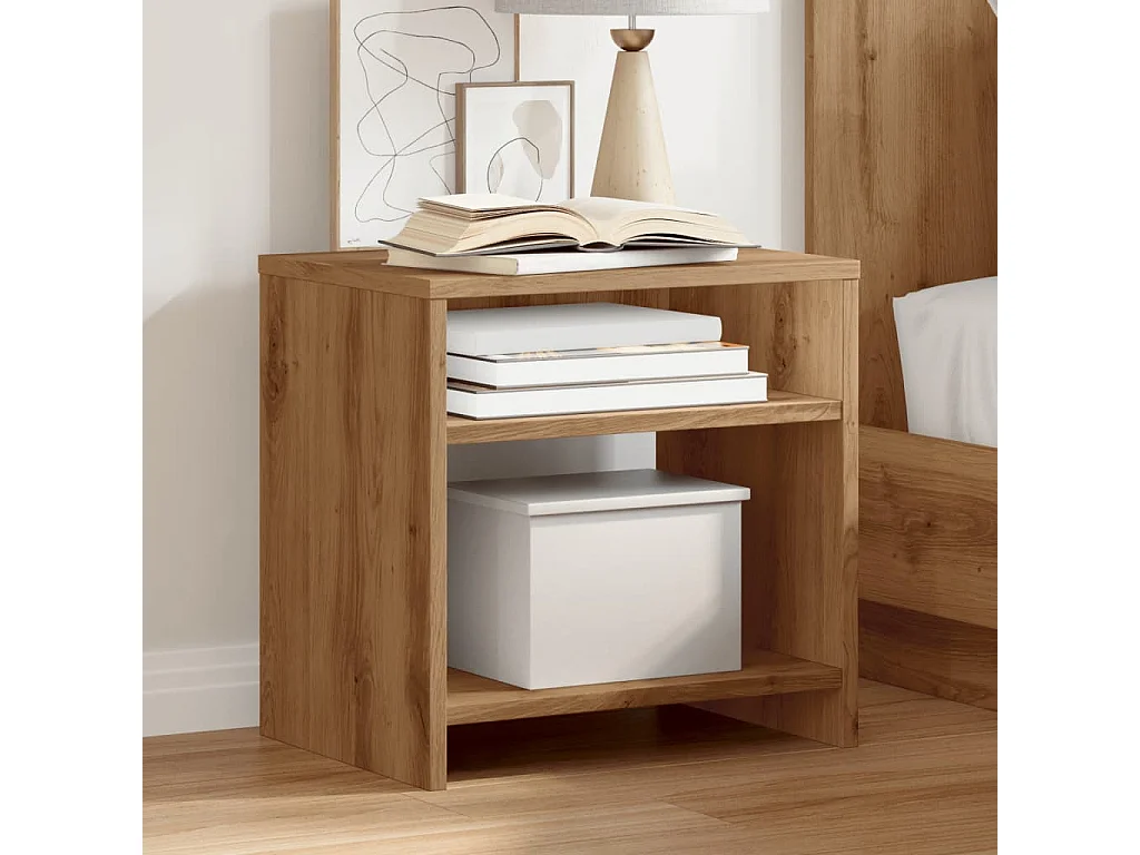 Nachtkastjes 2 st 40x30x40 cm bewerkt hout artisanaal eiken