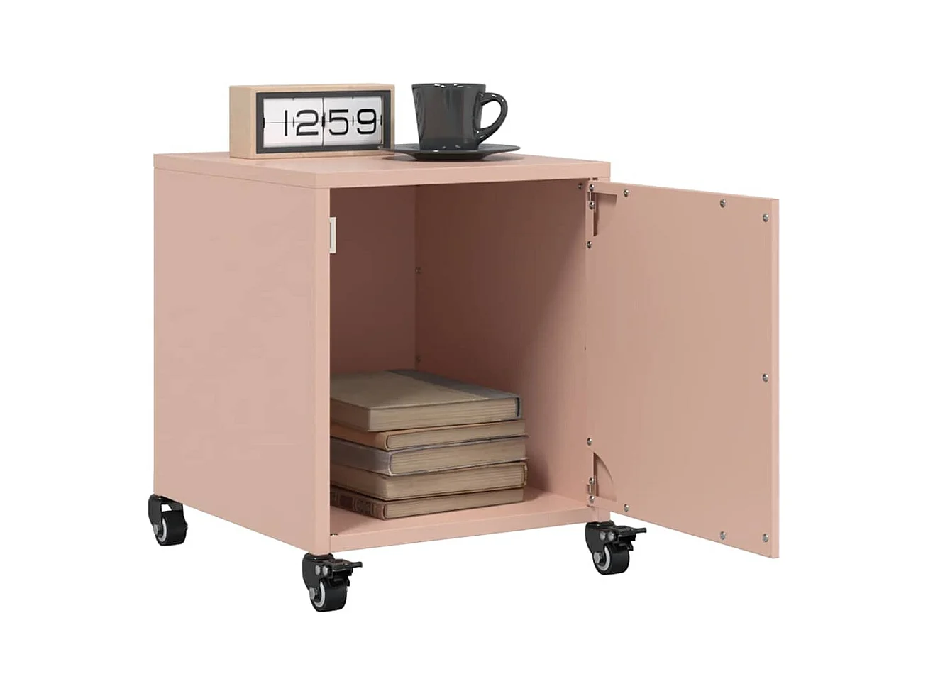Tables de chevet 2 pièces rose 36x39x43,5 cm acier