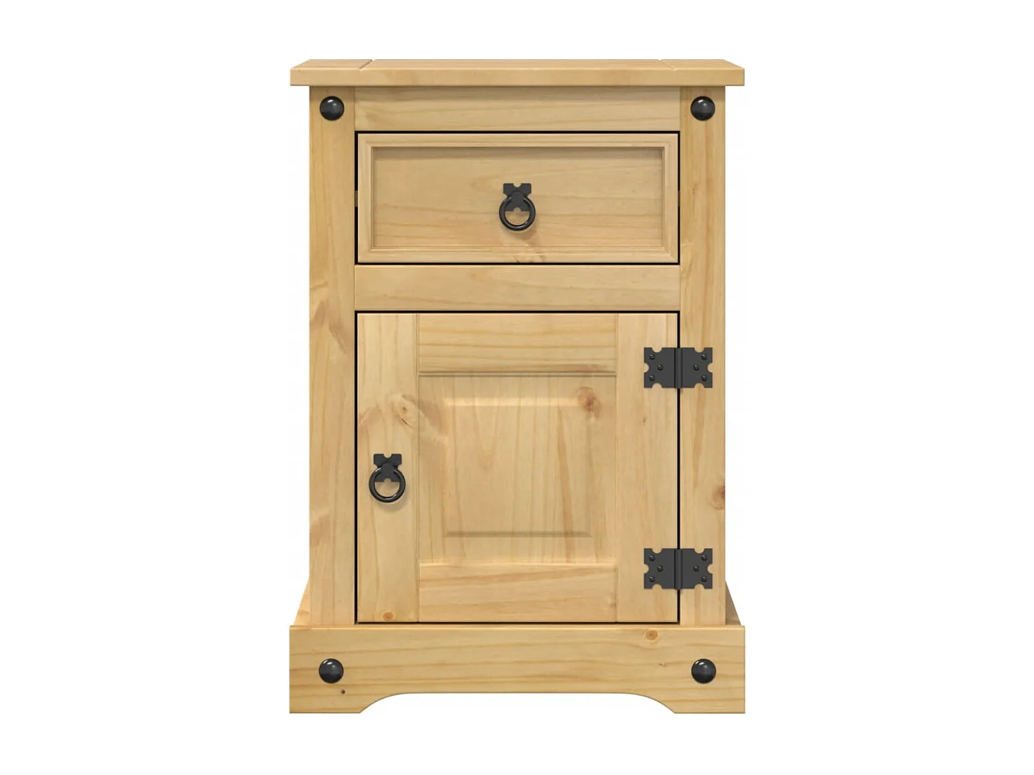 Mesita de noche Corona madera maciza de pino 45x35x64 cm