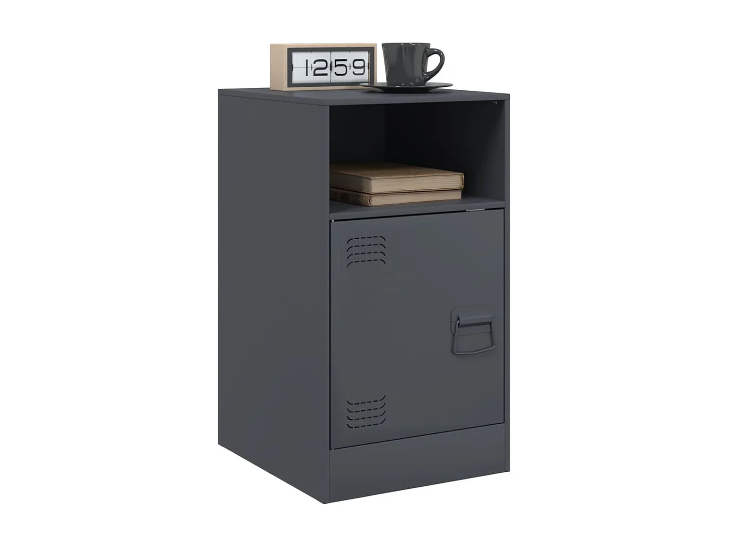 Tables de chevet 2 pièces anthracite 34,5x39x62 cm acier